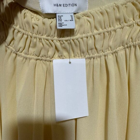 H&M Edition S/S 2025 CHIFFON CIRCLE SKIRT in Pale Yellow - Picture 9 of 11
